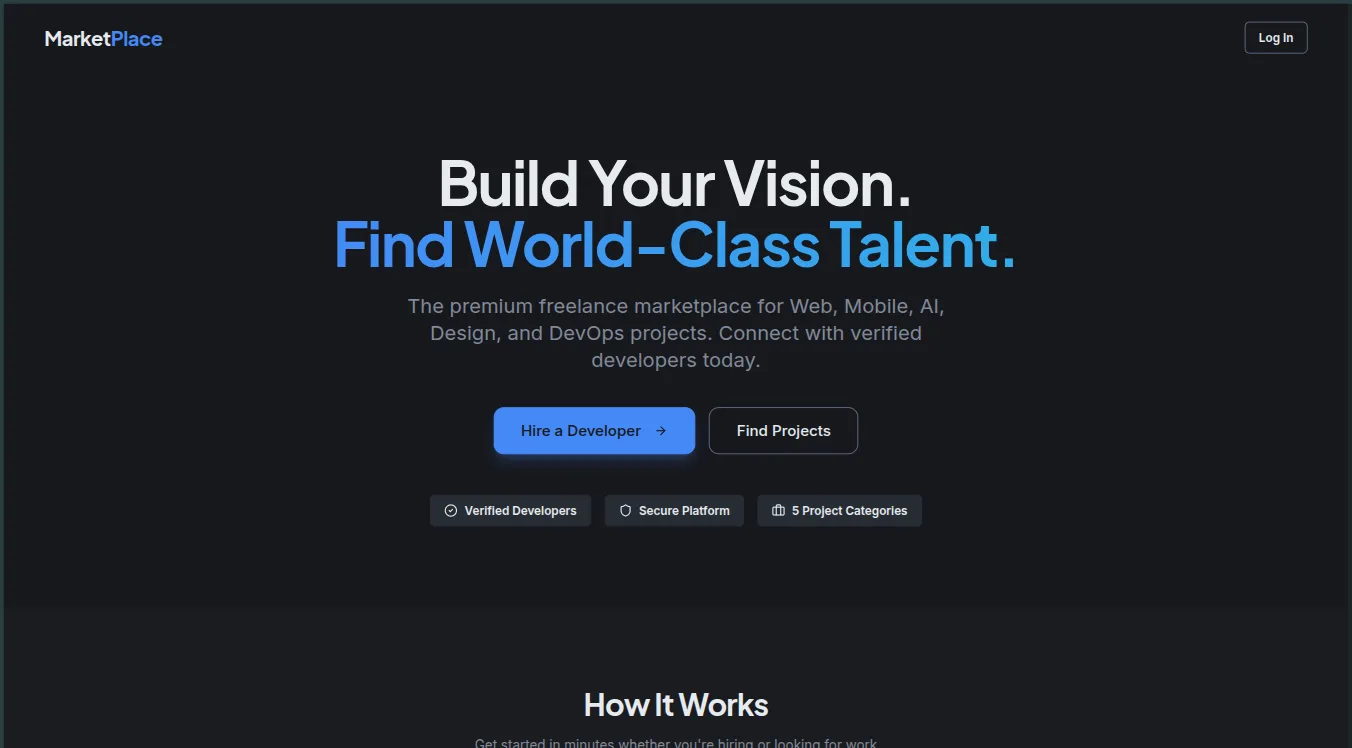 Screenshot of DevMarket